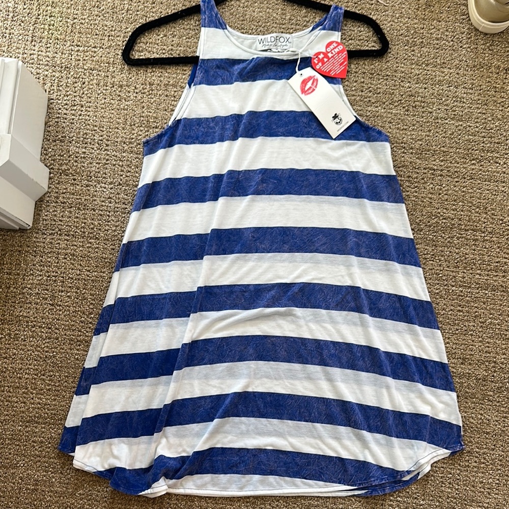 Wildfox Blue and White Striped Tank Top